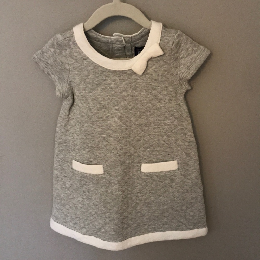 Gray and ivory quilted dress
